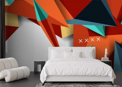 3d low poly abstract shape background vector illustration Wall mural