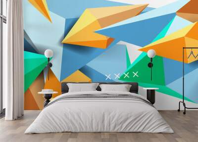 3d low poly abstract shape background vector illustration Wall mural