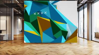 3d low poly abstract shape background vector illustration Wall mural