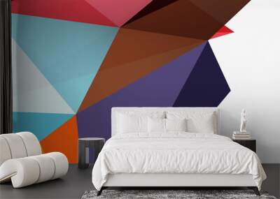 3d mosaic abstract backgrounds, low poly shape geometric design Wall mural