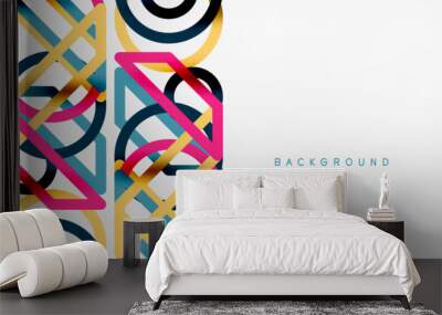 Abstract background - colorful circle lines technology or business digital template Wall mural