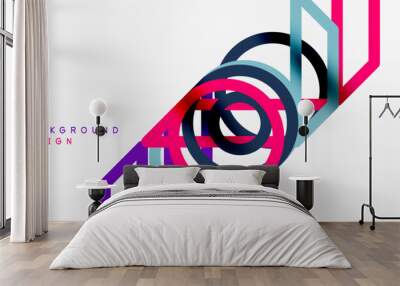 Abstract background - colorful geometric shapes composition made of lines. Technology or business digital template Wall mural