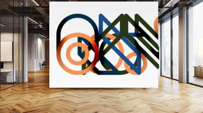 Abstract background - colorful geometric shapes composition made of lines. Technology or business digital template Wall mural