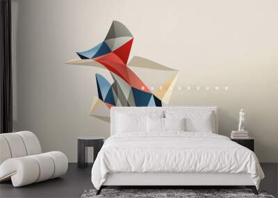 Abstract background - geometric origami style shape composition, triangular low poly design concept. Colorful trendy minimalistic illustration Wall mural