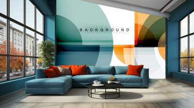 Abstract background - multicolored circles, trendy minimal geometric design Wall mural