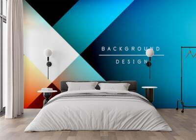 Abstract background - squares and lines composition created with lights and shadows. Technology or business digital template Wall mural