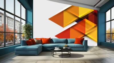 Abstract geometric background. Modern overlapping triangles. Unusual color shapes for your message. Business or tech presentation, app cover template Wall mural