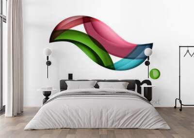 Abstract geometric logo created with overlapping smooth shapes Wall mural