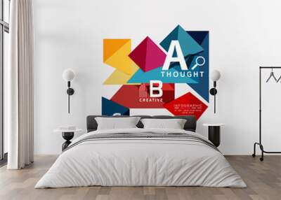 Abstract geometric option infographic banners, a b c steps process Wall mural