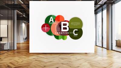 Abstract geometric option infographic banners, a b c steps process Wall mural