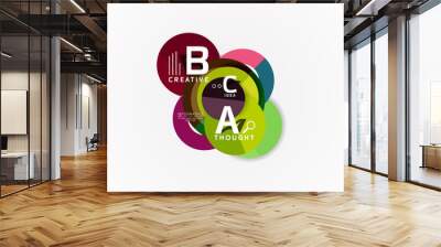 Abstract geometric option infographic banners, a b c steps process Wall mural