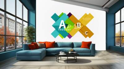 Abstract geometric option infographic banners, a b c steps process Wall mural