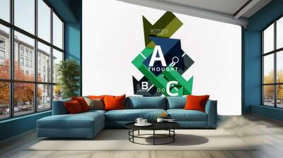 Abstract geometric option infographic banners, a b c steps process Wall mural