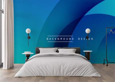 Abstract overlapping lines and circles geometric background with gradient colors Wall mural