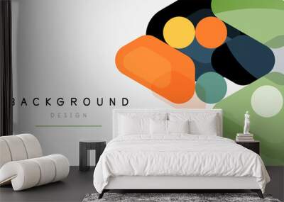 Abstract round geometric shapes and circles background. Trendy techno business template for wallpaper, banner, background or landing Wall mural