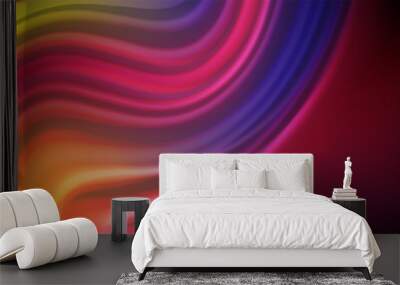 Abstract wave lines fluid rainbow style color stripes on black background. Artistic illustration for presentation, app wallpaper, banner or poster Wall mural