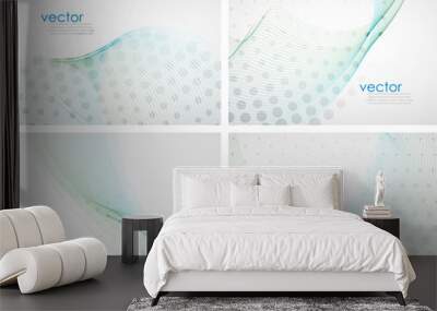 Abstract waves background set Wall mural