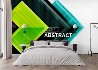 Arrow symbols created with 3d effects and line texture geometric abstract background Wall mural