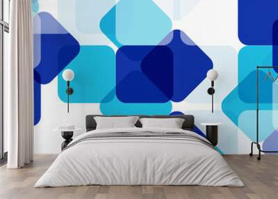 Blue modern geometric design template Wall mural