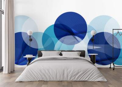 Bright blue geometric modern design template Wall mural