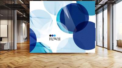 Bright blue geometric modern design template Wall mural