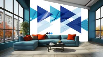 bright blue geometric modern design template Wall mural