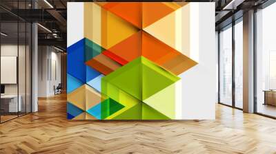 Bright color hexagon geometrical composition background, business presentation template Wall mural