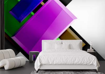 Bright colorful square shape blocks geometrical background Wall mural