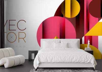 Circle, square, triangle shapes geometric minimal background Wall mural