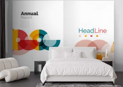 Circle annual report templates, business flyers Wall mural