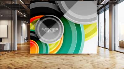 Circular pattern, abstract circles composition Wall mural