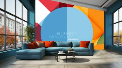 Clean minimal geometric abstract background with triangles and circles. Vector illustration for covers, banners, flyers and posters and other designs Wall mural