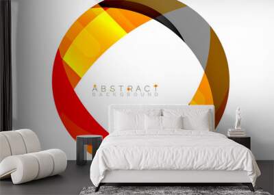 Color circle shapes, minimal geometric background. Trendy dynamic composition. Vector Illustration For Wallpaper, Banner, Background, Landing Page Wall mural