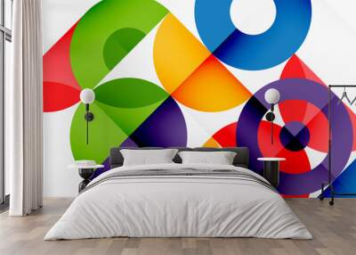 Colorful circle abstract background. Minimal geometric template for wallpaper, banner, presentation Wall mural