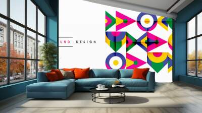 Colorful circle and triangle abstract background. Template for wallpaper, banner, presentation, background Wall mural