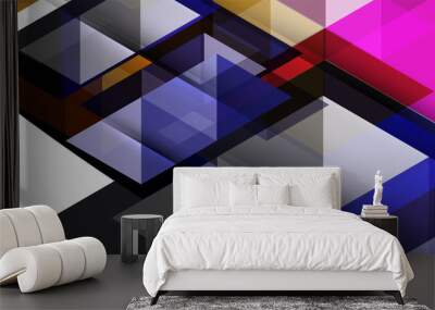 Colorful repeating triangles modern geometric in contemporary style on white background. Abstract geometric shape. Modern stylish texture Wall mural