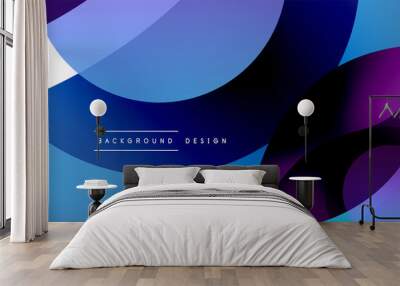 creative geometric wallpaper. minimal abstract background. circle wave and round shapes composition  Wall mural