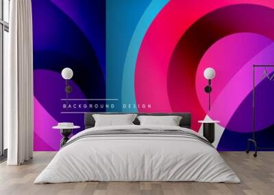 Creative geometric wallpaper. Minimal abstract background. Circle wave and round shapes composition vector illustration for wallpaper banner background or landing page Wall mural