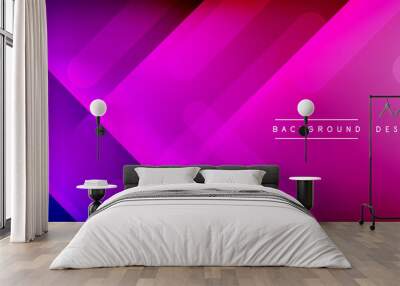 Dynamic lines abstract background. 3D shadow effects and fluid gradients. Modern overlapping forms Wall mural