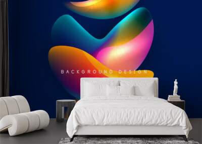 Fluid color liquid 3d elements abstract background Wall mural