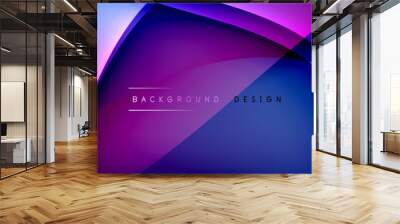 Fluid gradient waves with shadow lines and glowing light effect, modern flowing motion abstract background for cover, placards, poster, banner or flyer Wall mural