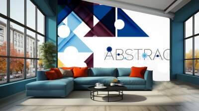 Geometric abstract background. Techno color triangle shapes. Vector illustration for covers, banners, flyers and posters and other designs Wall mural