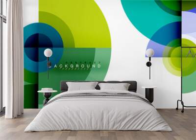 Geometric circle abstract background, creative geometric wallpaper. Wall mural