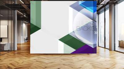 Geometric triangle and hexagon abstract background, vector illustration Wall mural