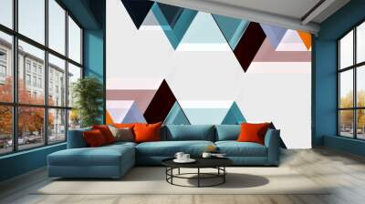 Geometric triangle and hexagon abstract background, vector illustration Wall mural