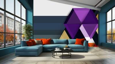 Geometric triangle and hexagon abstract background, vector illustration Wall mural