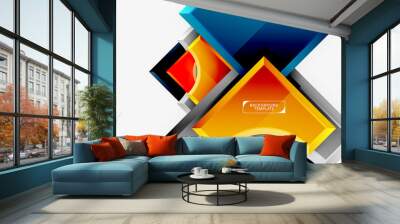 Geometrical 3d shapes background Wall mural