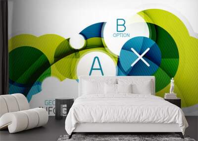 Glossy circle geometric shape info background Wall mural