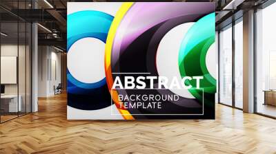 Glossy circles geometric background Wall mural