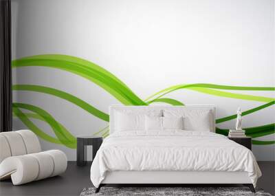 Green lines. Abstract vector background Wall mural